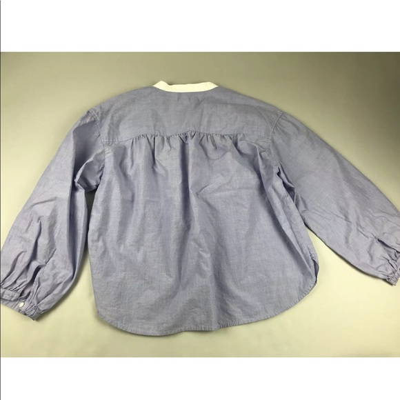 J Crew Peasant Top Popover Blouse SZ 12P Gathered - Picture 7 of 7